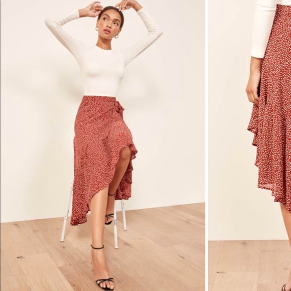 midi length wrap skirt